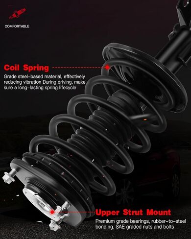 دعامات أمامية كاملة ومجموعة زنبركية ملفوفة متوافقة مع Toyota for Prius 2010-2015، مجموعة من 2 صدمات ودعامات تحل محل 172689 172688 in Saudi Arabia