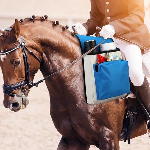 2 Pcs Insulated Saddle Bags for Horses Saddle Horn Bag Reinforced Stitching Pommel Bag for Western Saddle Water Bottle and Lunch Holder Suitable for Trail Riding Gear Carrier, Blue and White in Saudi Arabia