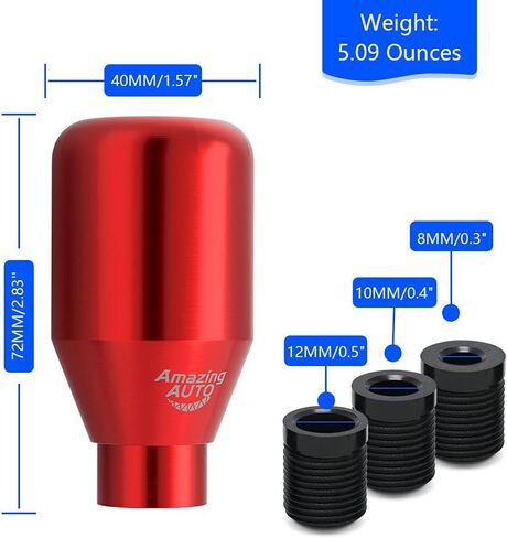 (Black) 5 Speed Weighted Manual Universal Automatic Shifter Shift Knobs Lever with 3 Adapters Fit Compatible with Manual Cars Most Automatic Cars in Saudi Arabia