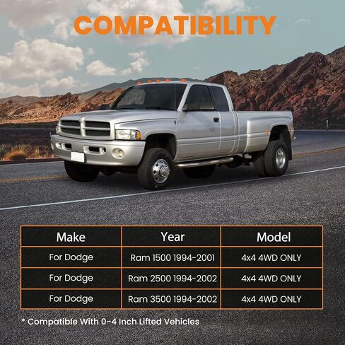 قضيب مسار قابل للتعديل من maxpeedingrods لسيارة دودج رام 1500 2500 3500 1994-2001 4x4 مع رفع 0-4 بوصة، قضيب بانهارد أمامي مع دعامة نقل in Kuwait