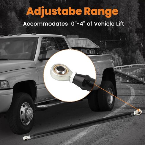 قضيب مسار قابل للتعديل من maxpeedingrods لسيارة دودج رام 1500 2500 3500 1994-2001 4x4 مع رفع 0-4 بوصة، قضيب بانهارد أمامي مع دعامة نقل in Kuwait