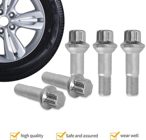 مسمار صواميل العجلة 0009905407، M14 x 1.5 مسمار عجلة من الفولاذ المقاوم للصدأ مناسب لسيارة Mercedes Benz W221 ML500 S550 CL63 ML350 GLK350 CL500 GL450 (5) in Saudi Arabia