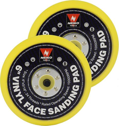 وسادة صنفرة NEIKO 30262A مقاس 6 بوصات مع دعامة من الفينيل PSA، عبوتان، أربور 5/16 بوصة مع 24 حامل خيط، 10,000 دورة في الدقيقة، وسادات الصنفرة مثالية لآلة الصنفرة المدارية والمزدوجة in Kuwait