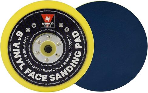 وسادة صنفرة NEIKO 30262A مقاس 6 بوصات مع دعامة من الفينيل PSA، عبوتان، أربور 5/16 بوصة مع 24 حامل خيط، 10,000 دورة في الدقيقة، وسادات الصنفرة مثالية لآلة الصنفرة المدارية والمزدوجة in Kuwait