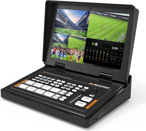 AVMATRIX PVS0403U شاشة 10.1 بوصة IPS FHD محول فيديو متعدد الصيغ مع مايكرو 4 قنوات SDI وHDMI، T-bar/Auto/Cut Transitions، التقاط USB-C للبث in Kuwait