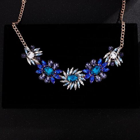 Denifery سباركلي كريستال حجر الراين قلادة الدمعة قلادة الأحجار الكريمة قلادة العروس بيان قلادة حفلة موسيقية القلائد للنساء والفتيات (نمط أ) in Kuwait