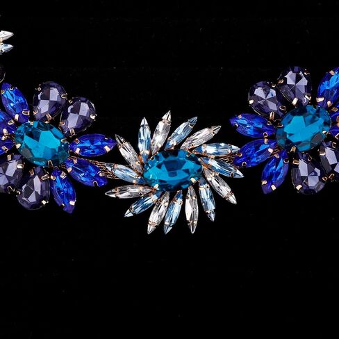 Denifery سباركلي كريستال حجر الراين قلادة الدمعة قلادة الأحجار الكريمة قلادة العروس بيان قلادة حفلة موسيقية القلائد للنساء والفتيات (نمط أ) in Kuwait