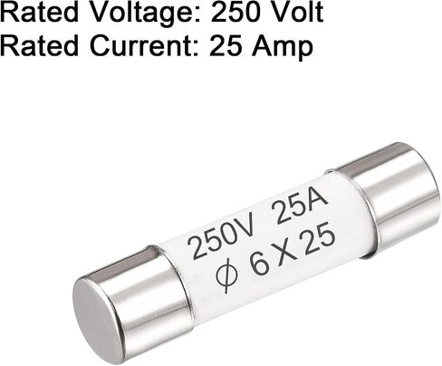uxcell Ceramic Cartridge Fuses 10A 250V 6x25mm Ceramic Fuses Fast Blow Replacement for Amplifier Energy Saving Lamp Ballast 5pcs in Saudi Arabia