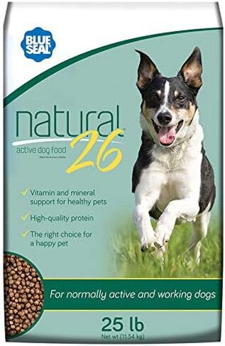Blue Seal Natural 26 Active Dry Dog Food, Protein-Dense, Vitamin and Mineral Support, Ideal for Normally Active to Working Dogs, 25 Pound Bag in Saudi Arabia