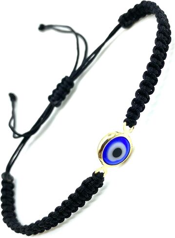 Evil eye handmade strand bracelet with gold plated trimming around eye 2634 in Saudi Arabia