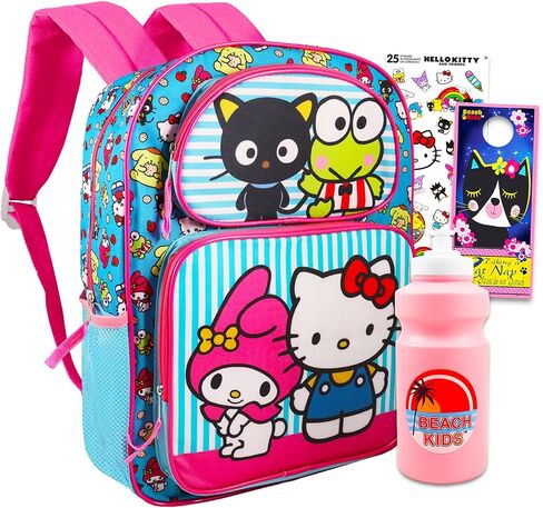 Hello Kitty Backpack for School Set - Bundle with 16" Hello Kitty Backpack Plus Hello Kitty Stickers, Water Bottle, More | Hello Kitty Backpack for Girls in Saudi Arabia
