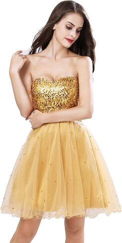 Sarahbridal Womens Short Tullle Sequins Homecoming Dresses Mine Prom Party Gowns in Saudi Arabia