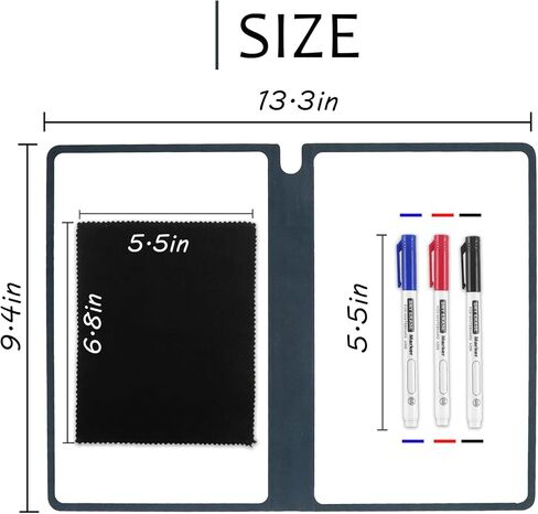 2Pcs Portable Small White Board Dry Erase Board,Reusable Erasable White Board with 3 Dry Erase Pen 2 Erasing Cloth for Business School Home Office (Light Blue&Dark Blue) in Kuwait