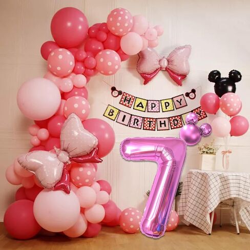 40 inch Red Number 1 Balloon & Mini Mouse Head Balloon, 1st Birthday Party Decoration Balloons, Cartoon Mouse Birthday Party Supplies Baby Shower Decoration, Red Black Theme Party Decorations Supplies in Saudi Arabia
