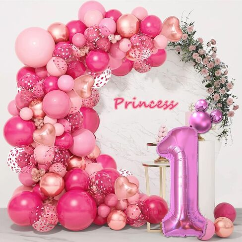 40 inch Red Number 1 Balloon & Mini Mouse Head Balloon, 1st Birthday Party Decoration Balloons, Cartoon Mouse Birthday Party Supplies Baby Shower Decoration, Red Black Theme Party Decorations Supplies in Saudi Arabia