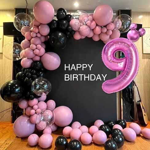 40 inch Red Number 1 Balloon & Mini Mouse Head Balloon, 1st Birthday Party Decoration Balloons, Cartoon Mouse Birthday Party Supplies Baby Shower Decoration, Red Black Theme Party Decorations Supplies in Saudi Arabia