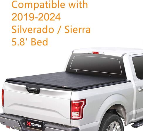 غطاء سرير ناعم قابل للطي، غطاء تونو متوافق مع سرير 2019 2020 2021 2022 2023 2024 سيلفرادو/سييرا 1500 مقاس 5.8 بوصات in Kuwait