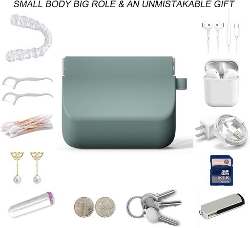 Slim Retainer Case Cute Aligner Case, Silicone Night Mouth Guard Case Retainer Holder, Partial Denture Case for Women and Men (Small, Gray) in Saudi Arabia