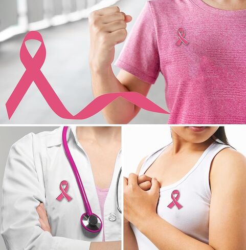 10 قطعة دبابيس للتوعية بسرطان الثدي للنساء الأمل الوردي الشريط دبابيس التلبيب بروش معدني للتعرف على الأعمال الخيرية، والحدث العام، وجمع التبرعات in Kuwait