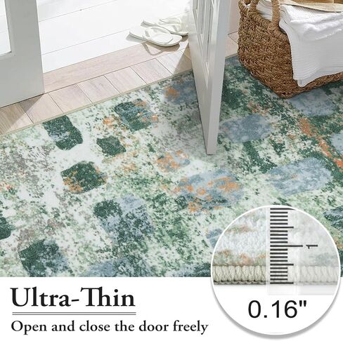 Lahome Abstract Bedroom Rug, Soft 4x6 Rug Ultra-Thin Non Slip Living Room Rugs, Boho Washable Rugs Stain Resistant Brown Rug Throw Carpet for Dining Room Office Hardwood Floor(4'x6', Brown) in Saudi Arabia