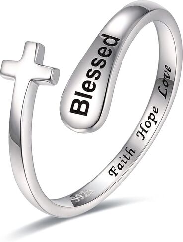 حلقات إبهام متقاطعة من الفضة الإسترلينية عيار 925، حلقات مجوهرات متقاطعة من الذهب الأبيض/18 قيراط مطلية بالذهب الوردي/الذهب الوردي للنساء والرجال، فضة إسترلينية، بدون أحجار كريمة in Kuwait