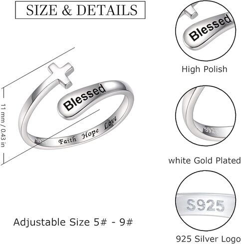 حلقات إبهام متقاطعة من الفضة الإسترلينية عيار 925، حلقات مجوهرات متقاطعة من الذهب الأبيض/18 قيراط مطلية بالذهب الوردي/الذهب الوردي للنساء والرجال، فضة إسترلينية، بدون أحجار كريمة in Kuwait