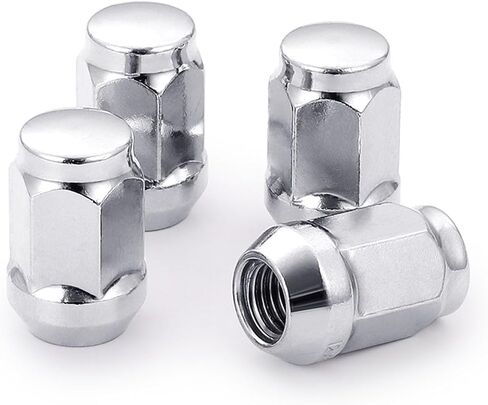M12 x 1.5 One-Piece Wheel Tire Lug Nuts Bulge Lug Nuts, Stylish Steel with Chrome Finish, Durable Structure, Easy to Install, 4 PCS in Saudi Arabia