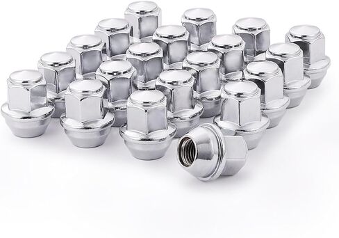 M12 x 1.5 One-Piece Wheel Tire Lug Nuts Bulge Lug Nuts, Stylish Steel with Chrome Finish, Durable Structure, Easy to Install, 4 PCS in Saudi Arabia