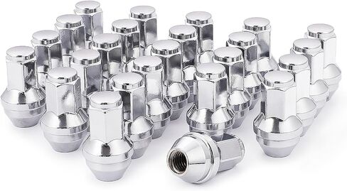 M12 x 1.5 One-Piece Wheel Tire Lug Nuts Bulge Lug Nuts, Stylish Steel with Chrome Finish, Durable Structure, Easy to Install, 4 PCS in Saudi Arabia