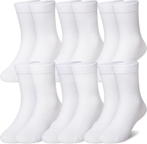 Eocom Girls Socks Little Kids Crew Socks Cotton Cute Youth Dress Socks 6 Pairs in Saudi Arabia