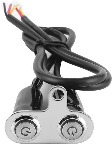 Motorcycle Handlebar Switch 12V Stainless Steel Motorcycle Handlebar Fog Light Switch Button LED Modification Bracket Control Push Button(Two switches) in Saudi Arabia