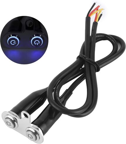 Motorcycle Handlebar Switch 12V Stainless Steel Motorcycle Handlebar Fog Light Switch Button LED Modification Bracket Control Push Button(Two switches) in Saudi Arabia