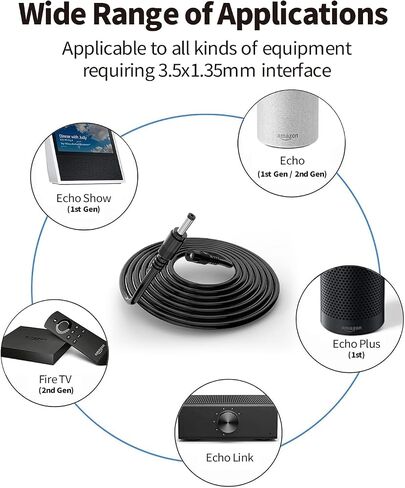 Tonton 21W 10Ft Extension Cable 15V for Ring Solar Panel and Super Solar Panel, Google Nest WiFi AC2200 Router 2nd Gen, Google Nest Home Hub, Echo 1st 2nd Gen, Echo Show Echo Plus, Look, Link Fire TV in Saudi Arabia