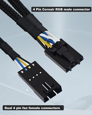 موزع COMeap RGB لمحور Corsair RGB، وعقدة الإضاءة الأساسية وقائد iCUE CORE XT، وكابل تمديد مروحة 4 دبوس ذكر إلى أنثى لمروحة Corsair RGB ML/LL/QL/SP/HD 9 بوصات in Kuwait