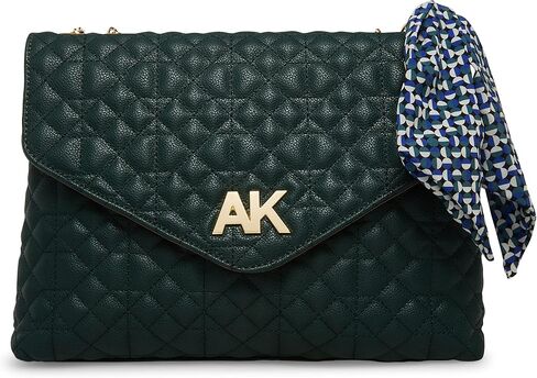 Anne Klein Womens Anne Klein quilted flap shoulder bag, Evergreen, One Size US in Saudi Arabia