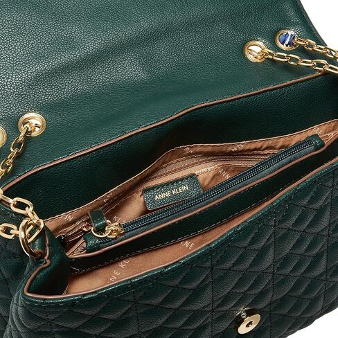 Anne Klein Womens Anne Klein quilted flap shoulder bag, Evergreen, One Size US in Saudi Arabia