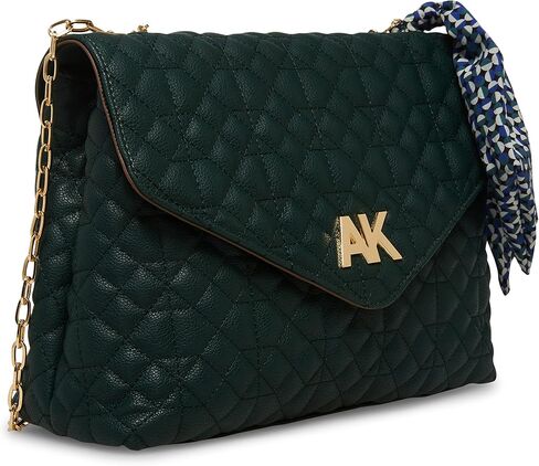 Anne Klein Womens Anne Klein quilted flap shoulder bag, Evergreen, One Size US in Saudi Arabia