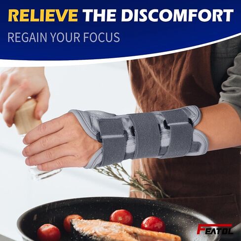 FEATOL Wrist Brace Splint Carpal Tunnel for Women Men, Night Wrist Sleep Support Brace, Left Hand, Small/Medium, Hand brace for Sprain, Carpal Tunnel, Syndrome,Arthritis, Tendonitis, Wrist Pain in Saudi Arabia