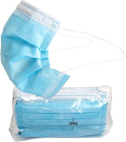 MASKT-03-A iMask 3-Ply Disposable Protective Face Masks - Comfortable Fit - Elastic Ear Hooks Everyday Non-Medical Use - Blue - 50-Pack in Saudi Arabia
