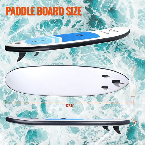 Premium SUP Inflatable Stand Up Paddle Board with Accessories & Backpack, Surf Control, Non-Slip Deck, Leash, Paddle and Pump, Youth & Adult Standing Boat in Saudi Arabia