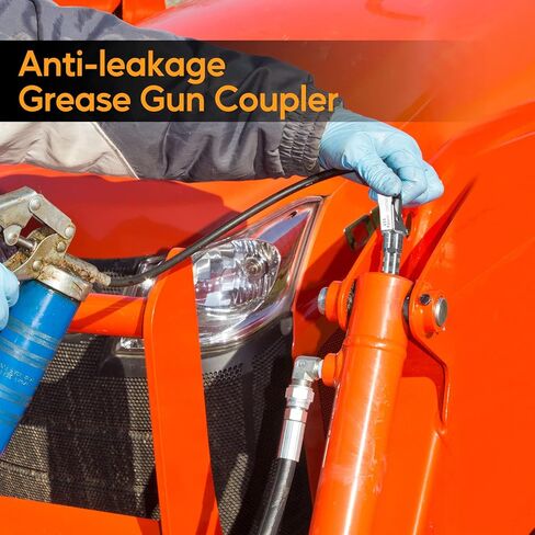 قارنة توصيل مسدس الشحوم ذات الضغط العالي - قفل سريع على تركيب مسدس الشحوم شديد التحمل من زيرك، قفل سريع لفصل طرف مسدس الشحوم، متوافق عالمي مع جميع أطراف مسدس الشحوم 1/8 بوصة NPT، ترقية 12000 رطل لكل بوصة مربعة in Kuwait