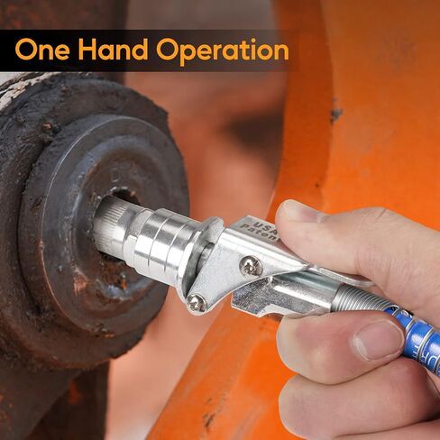 قارنة توصيل مسدس الشحوم ذات الضغط العالي - قفل سريع على تركيب مسدس الشحوم شديد التحمل من زيرك، قفل سريع لفصل طرف مسدس الشحوم، متوافق عالمي مع جميع أطراف مسدس الشحوم 1/8 بوصة NPT، ترقية 12000 رطل لكل بوصة مربعة in Kuwait