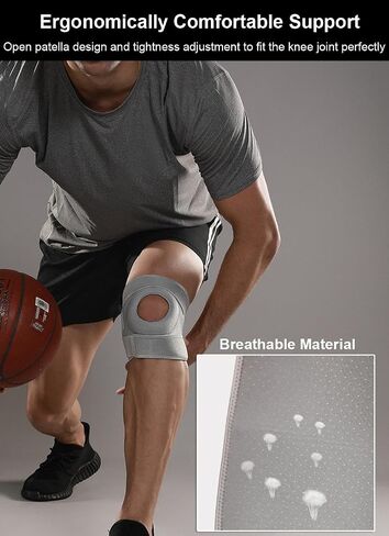 Knee Brace for Men Women Knee Braces for Knee Pain, Patellar Tendon Support Strap, Knee Brace for Meniscus Tear Knee Compression Sleeve for Knee Pain (Black) in Saudi Arabia