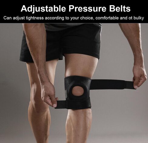 Knee Brace for Men Women Knee Braces for Knee Pain, Patellar Tendon Support Strap, Knee Brace for Meniscus Tear Knee Compression Sleeve for Knee Pain (Black) in Saudi Arabia