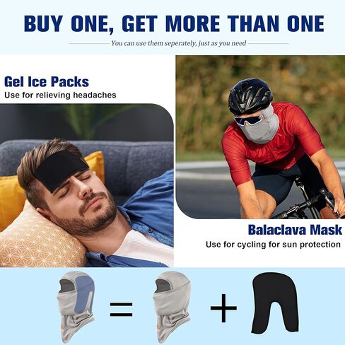 قناع وجه بالاكلافا مع عبوات ثلج جل قابلة لإعادة الاستخدام، قناع وجه للحماية من أشعة الشمس في الصيف للاستخدام في الهواء الطلق in Kuwait