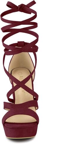 Allegra K Women's Lace Up Platform Chunky High Heels Sandals in Saudi Arabia