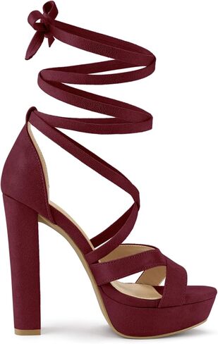 Allegra K Women's Lace Up Platform Chunky High Heels Sandals in Saudi Arabia