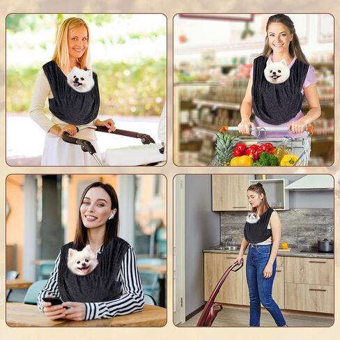Dog Sling Carrier for Small Dogs Cat,Adjustable Pet Sling Carrier, Front Facing Dog Sling Carrier,Hands Free Cat Carrier,Double Shoulder Strap Design,Freeing Hands Cotton (XL~3XL) in Kuwait