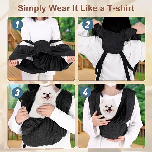 Dog Sling Carrier for Small Dogs Cat,Adjustable Pet Sling Carrier, Front Facing Dog Sling Carrier,Hands Free Cat Carrier,Double Shoulder Strap Design,Freeing Hands Cotton (XL~3XL) in Kuwait