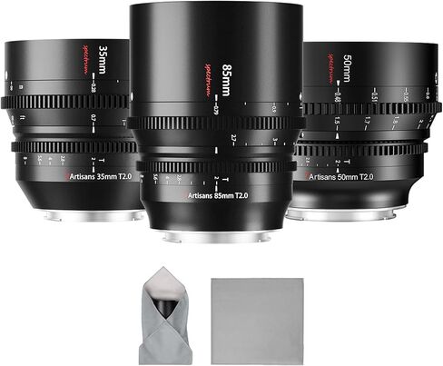 7artisans 35mm T2.0 Large Aperture Full Frame Cine Lens Compatible for Canon R Mount, Manual Focus Low Distortion Cinema Lens Mirrorless Cameras for Canon R RP R5 R6,Black in Kuwait